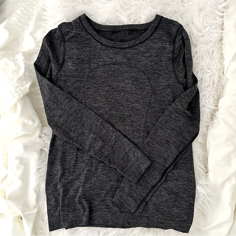 lululemon swiftly relaxed long sleeve shirt black anchor size 6